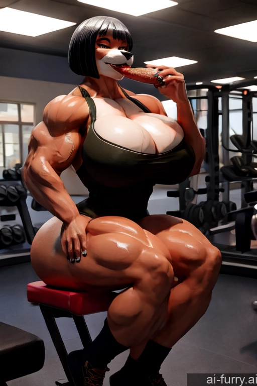 Huge Boobs Gym Bobcut Big Ass Wine Milf Detailed Cleavage Turkish Military Sexy Face Eating Dark Lighting 3d 70s Oiled Body Bodybuilder