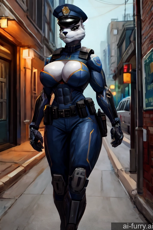 Russian 20s Perfect Boobs Street Woman Police Cyborg Muscular