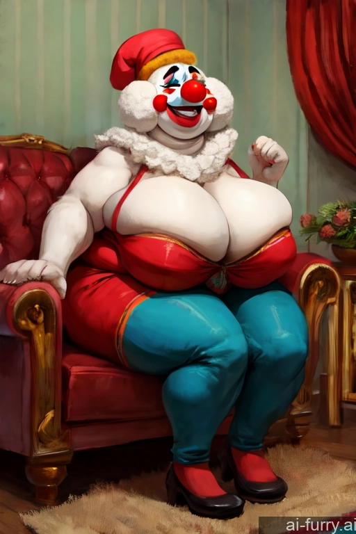 One Clown Russian Couch Milf Laughing 40s Huge Boobs Fat