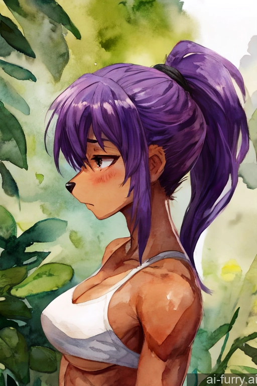 20s Perfect Boobs Fur Ponytail Athlete African Skinny Sad One Soft Anime Purple Hair Tall Watercolor Woman