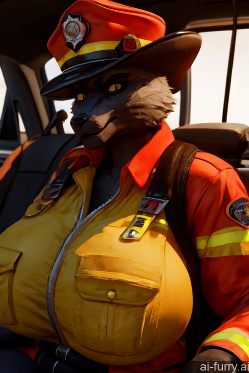 Firefighter One Huge Boobs Serious Hat Car Milf Devil 3d 30s Russian