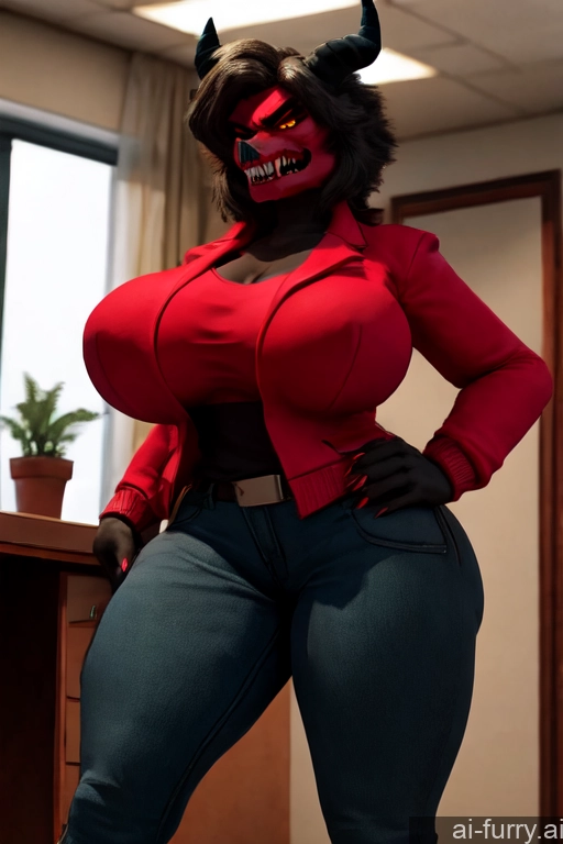 Office Shirt 3d Huge Boobs Milf Jeans Angry Devil One 30s Russian Jacket