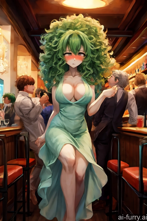 Fur Bar 20s Dress Small Ass Soft Anime Sad Skinny Green Hair Slicked Jumping Perfect Boobs Orgasm Several Curly Hair Woman + Man