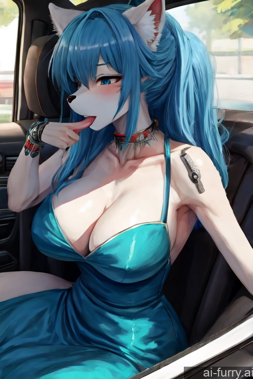 Milf Skinny Fur Soft Anime Dress Cyborg Car 20s Detailed One Blue Hair Blowjob Long Hair