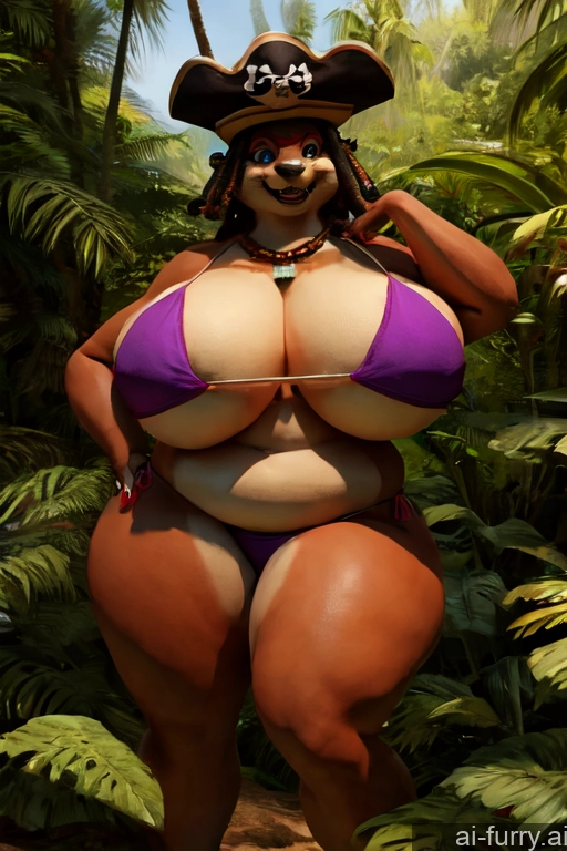 Milf 30s 3d Huge Boobs Happy Fat Hat Pirate African One Jungle Bikini