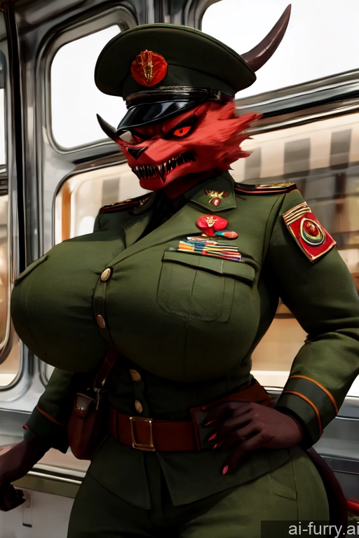 One Military Hat Train Angry 3d Russian Huge Boobs 30s Devil Milf