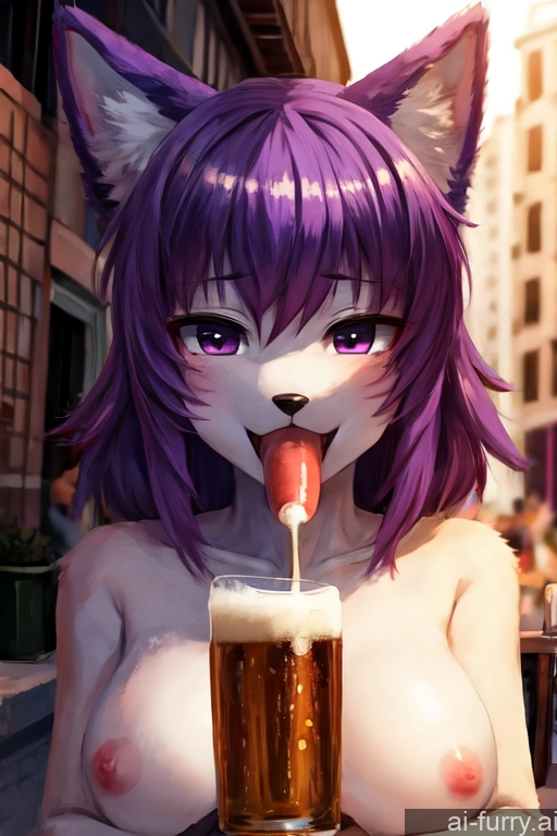 Woman Detailed Bright Lighting Orgasm Purple Hair Beer 18 Street Nude Transparent Front View Blowjob Soft Anime