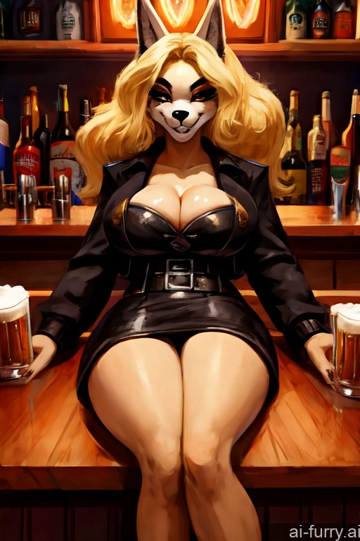 Simple One Sexy Face Oiled Body Bright Lighting Blonde On Back Cleavage Bar Goth Beer 60s Middle Eastern