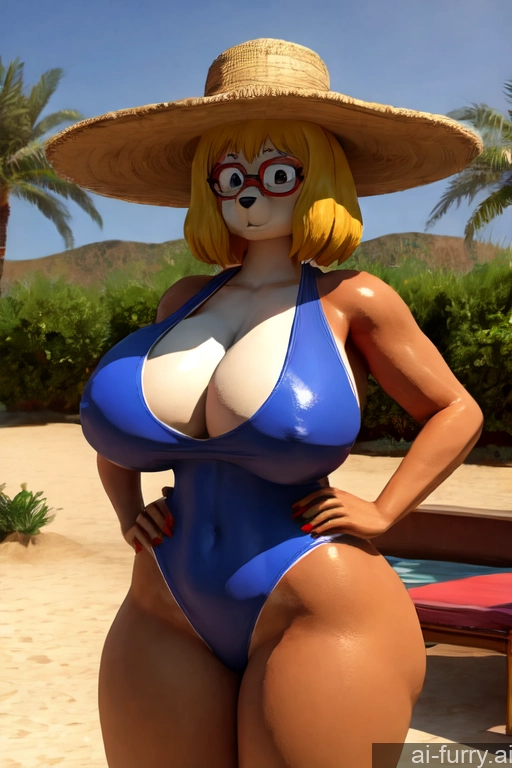 African One Piece Swimsuit One Shocked Hat Oasis 80s 3d Milf Huge Boobs Glasses