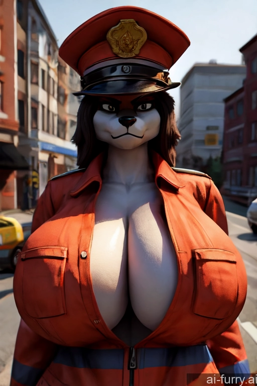 Serious 30s Firefighter Huge Boobs Street Milf 3d Hat One Russian