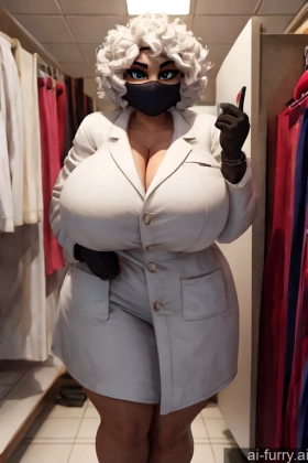 Huge Boobs Gloves 3d Curly Hair Tattoos One White Hair 20s Lab Coat Serious Bimbo Face Mask Chubby Short Hair 18 Changing Room Milf