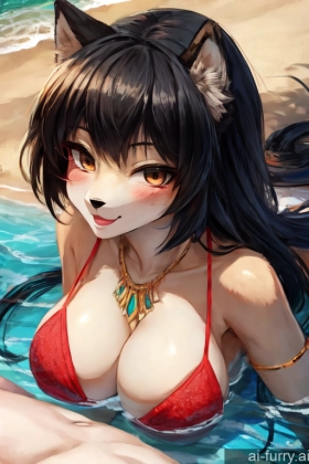 Sexy Face Asian Messy Skinny Japanese Black Hair Woman 18 Jewelry Bikini Close-up View Perfect Boobs Cumshot Detailed Soft Anime Beautiful Beach Perfect Body