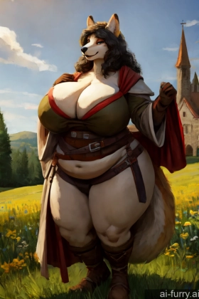 Huge Boobs One Meadow Fat Medieval 30s Milf