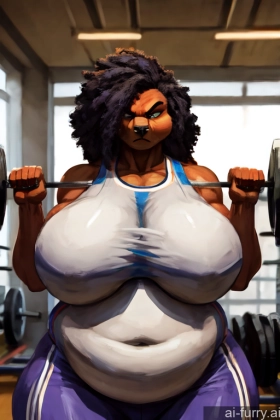 Sports African Fat Serious Milf Gym 40s Huge Boobs One