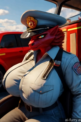 Car Devil 30s Serious Hat Firefighter Milf Russian One Huge Boobs 3d