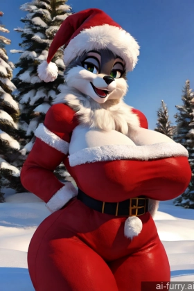 Snow Santa Hat One Bimbo African 3d Happy 30s Huge Boobs