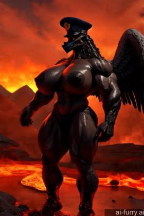 Hell 3d Serious Bodybuilder Angel Police One Glasses Hat Woman Russian Huge Boobs 30s