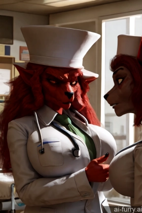 Hat Devil Woman + Man Russian 3d 30s Huge Boobs Doctor Serious Hospital Two