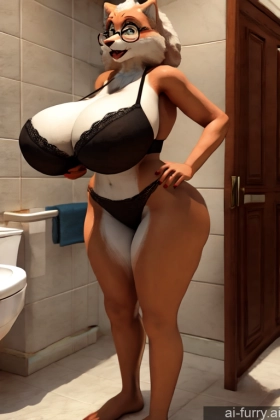 One Shocked Bathroom Glasses Huge Boobs Panties 80s Milf 3d Russian Bra