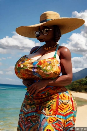 Dress African Glasses 3d One 60s Beach Serious Hat Huge Boobs Milf