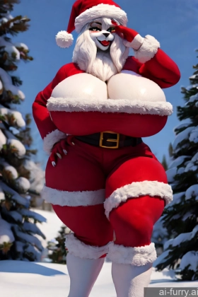 One Bimbo 30s 3d Santa Snow White Hair Hat Huge Boobs Sexy Face Russian