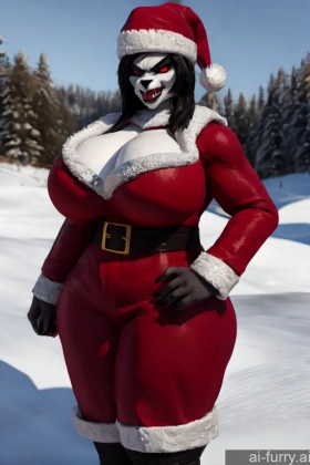 30s Angry Santa Snow 3d Huge Boobs Bimbo Russian Hat Black Hair Devil One